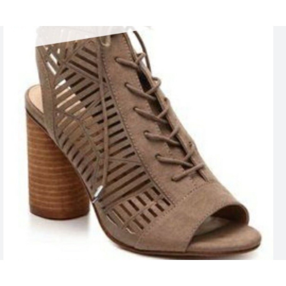 Sam Edelman‎ Rocco Lasercut Sandals Brown Womens 9 Lace Up Open Toe Heels